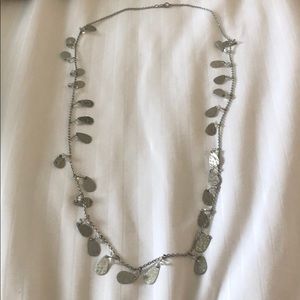 Silver necklace with clear beads